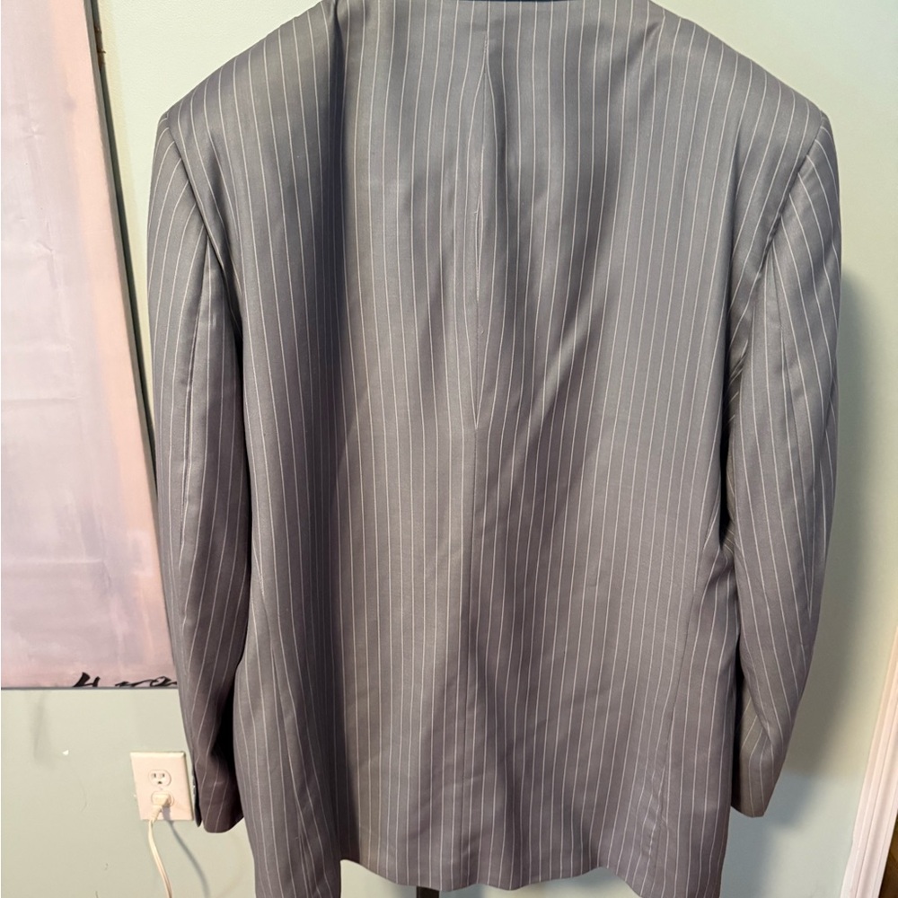 PRE-OWNED FLORENZI Men's Gray 3-BUTTON Pinstripe Blazer/Pants - Picture 7 of 16